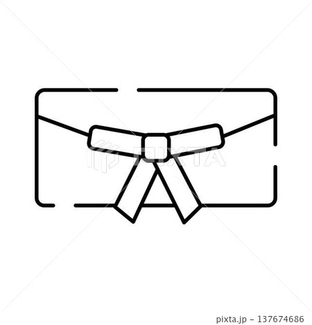 Gift card envelope with ribbon bow icon Gift card envelope with ribbon bow icon 137674686