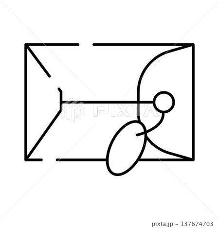 Email message notification flat line icon design 137674703