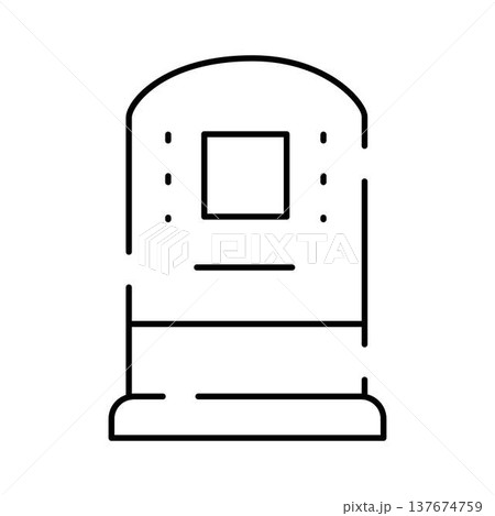 Tombstone memorial grave line design icon Tombstone memorial grave line design icon 137674759