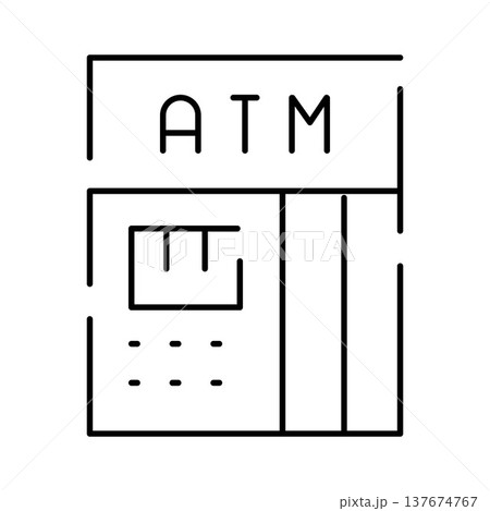 Atm automatic teller machine line icon banking Atm automatic teller machine line icon banking 137674767