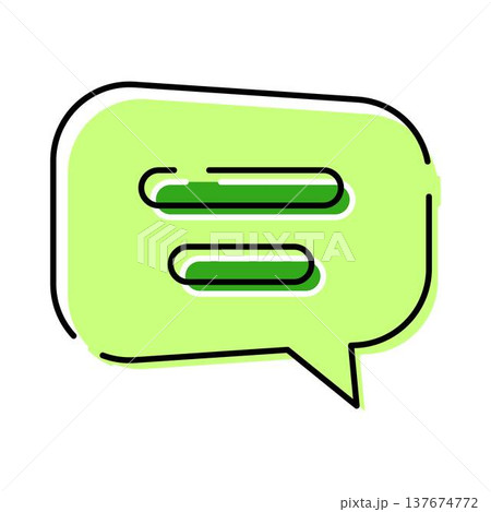 Green speech bubble chat communication message icon 137674772