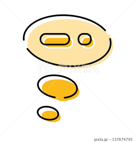 Minimalist thought bubble depicting a thoughtful process Minimalist thought bubble depicting a thoughtful process 137674795