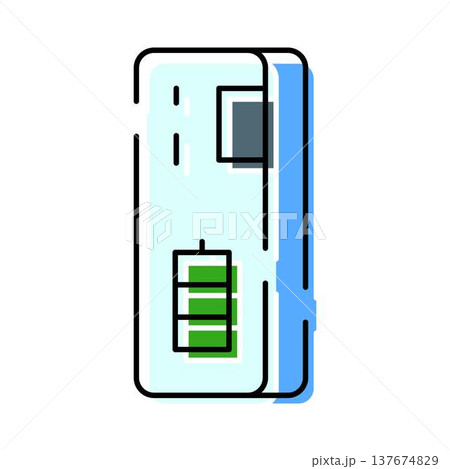 Power bank portable charger device with battery energy icon 137674829