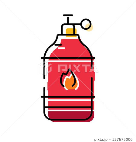 Fire extinguisher icon ensuring safety and protection Fire extinguisher icon ensuring safety and protection 137675006