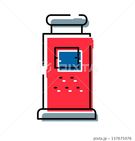 Gas pump station icon illustration refilling vehicle fuel Gas pump station icon illustration refilling vehicle fuel 137675076