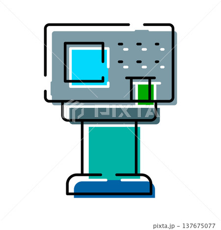 Automated teller machine providing financial services illustration 137675077