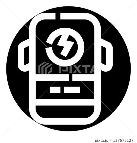 Electric vehicle charging station icon with power symbol Electric vehicle charging station icon with power symbol 137675127