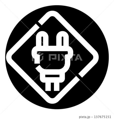 Electrical plug connection symbol for power...のイラスト素材 [137675151] - PIXTA