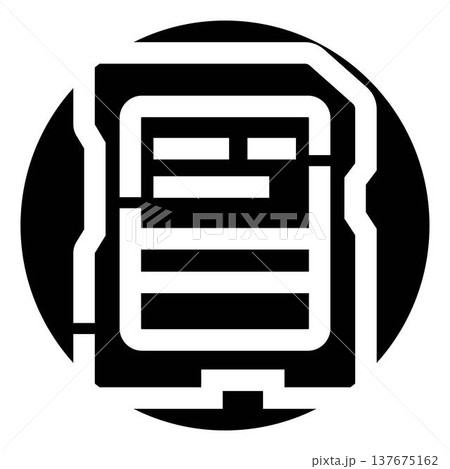 Data storage microchip memory card technology icon 137675162