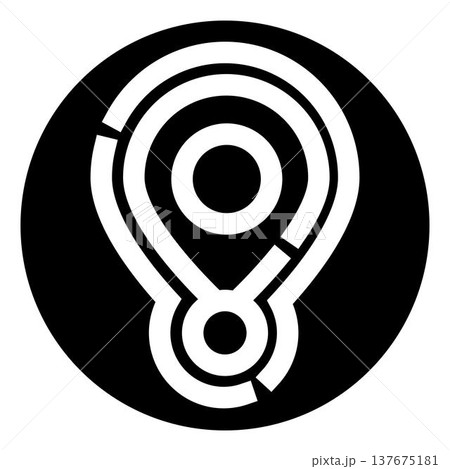 Black and white location pin logo symbol 137675181