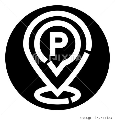 Parking lot location pin marking availability 137675183