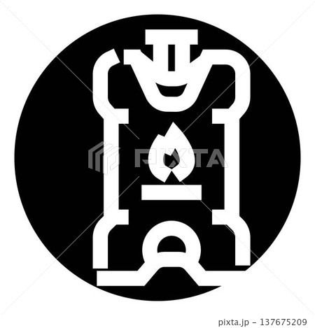 Camping stove flaming burner icon for outdoor cooking 137675209
