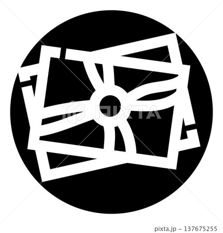 Abstract black and white geometric flower icon design Abstract black and white geometric flower icon design 137675255