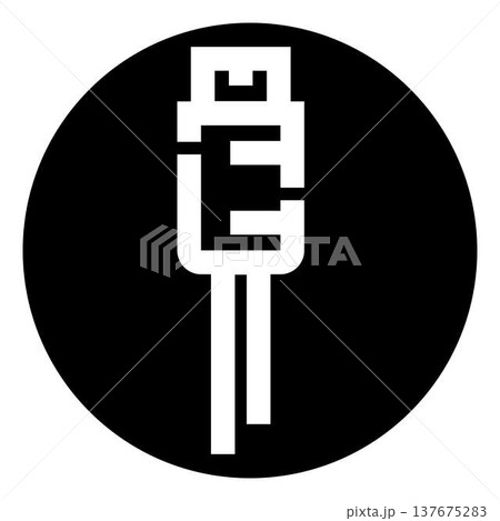 Usb c port interface icon on black background Usb c port interface icon on black background 137675283