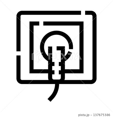 Electric plug cable connecting wall power socket icon 137675386