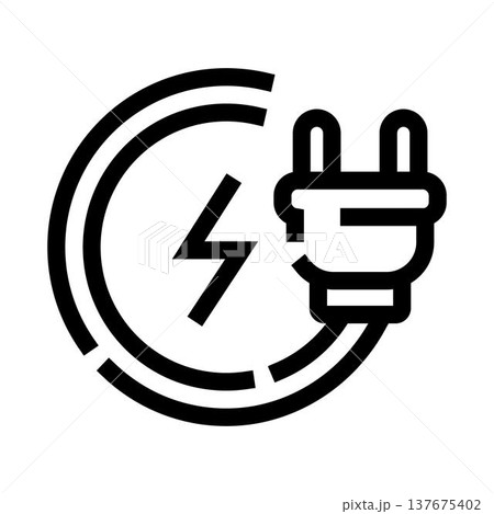 Electric power plug charging icon concept Electric power plug charging icon concept 137675402
