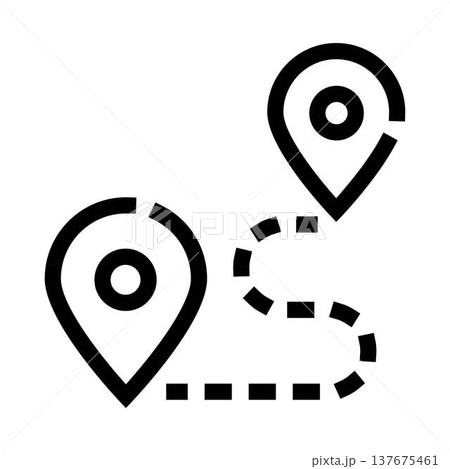 Route path between two map pointer locations Route path between two map pointer locations 137675461