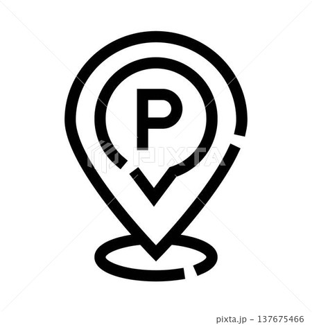 Parking map pin location pointer symbol icon 137675466