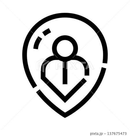 User avatar location pin icon identifying position 137675473