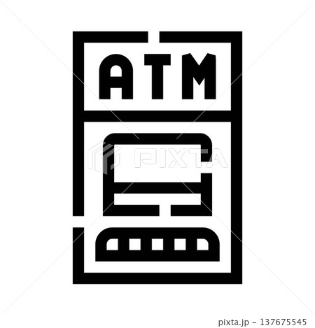 Automated teller machine icon for financial transactions Automated teller machine icon for financial transactions 137675545