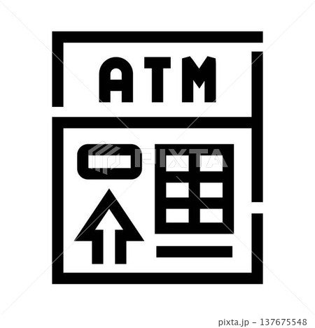 Automated teller machine providing financial transaction services icon Automated teller machine providing financial transaction services icon 137675548