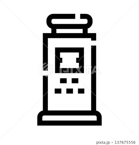 Fuel dispenser line icon illustrating petroleum service station 137675556
