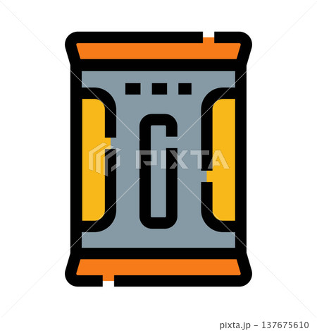 Snack food package icon showing chips bag Snack food package icon showing chips bag 137675610