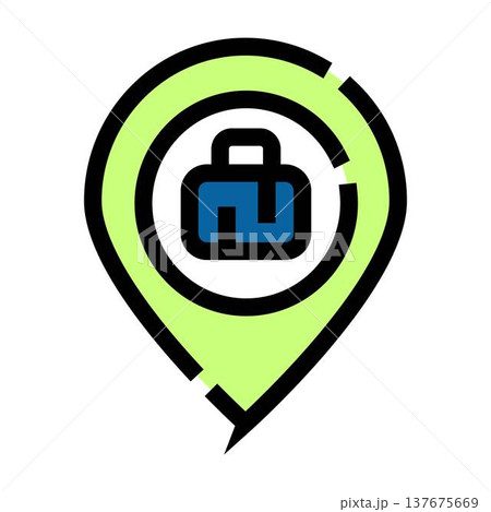 Business location pin showing briefcase icon 137675669