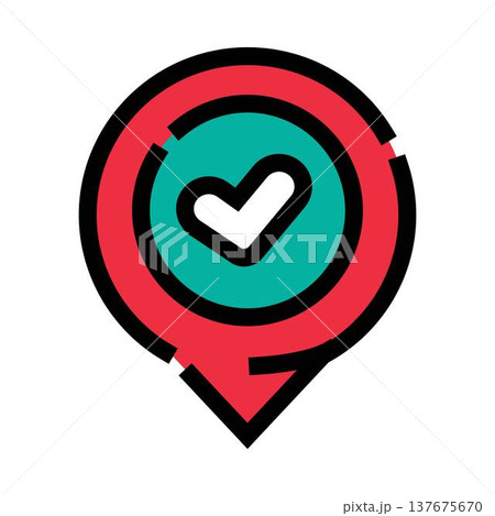 Location pin icon marking favorite destination travel 137675670