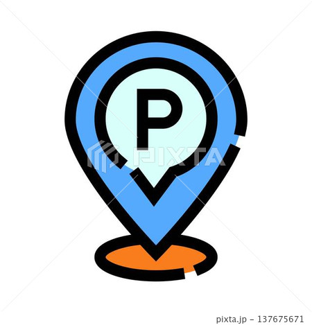 Parking location map pin gps navigation icon 137675671