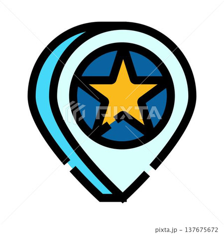 Star location icon indicating favorite destination marker 137675672