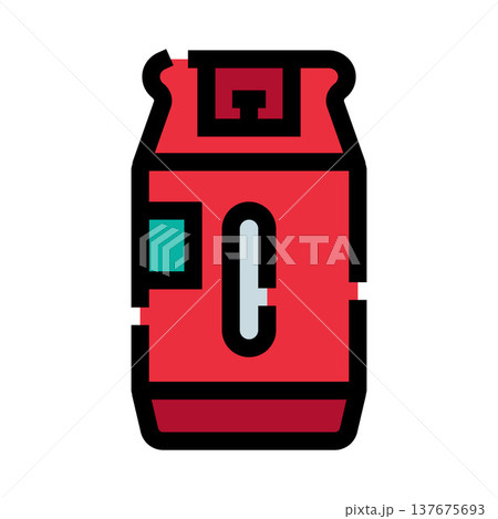 Red gas tank cylinder flat icon concept Red gas tank cylinder flat icon concept 137675693