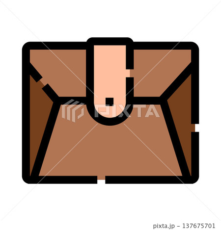 Brown professional business briefcase icon on white background 137675701