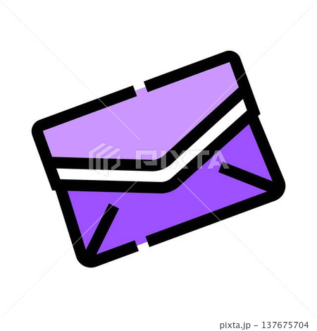 Purple envelope receiving message communication vector icon 137675704