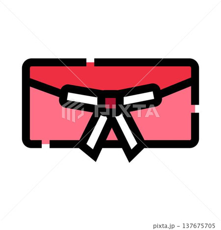 Red gift card voucher with white ribbon bow Red gift card voucher with white ribbon bow 137675705