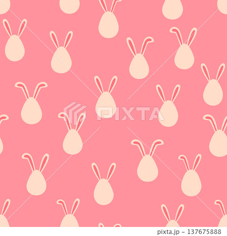 A seamless pattern with Easter eggs with emoticons and bunny ears. A vibrant seamless background for Easter designs. A seamless pattern with Easter eggs with emoticons and bunny ears. A vibrant seamless background for Easter designs. 137675888