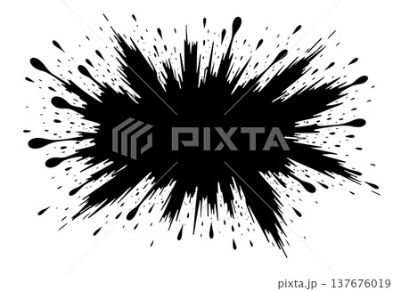 Black ink splash explosion abstract background paint splatter graphic design element 137676019