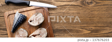 Raw mackerel fish steaks Raw mackerel fish steaks 137676203
