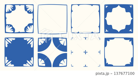Tile Border Set Ornament Handdrawn Tile Border Set Ornament Handdrawn 137677100