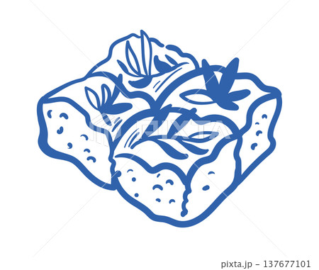 Focaccia Bread Sketch Hand Drawn Focaccia Bread Sketch Hand Drawn 137677101