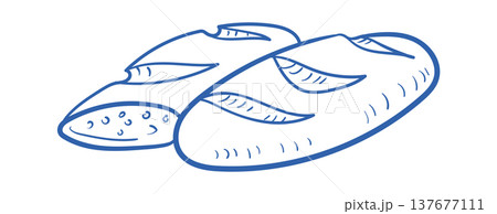 Baguette Loaf Sketch Linework 137677111