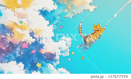 雲の上を飛ぶ猫 雲の上を飛ぶ猫 137677359