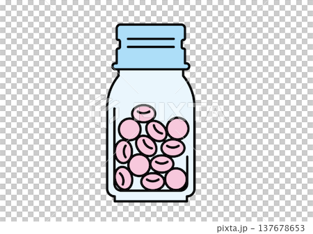 錠剤が入った薬瓶 137678653