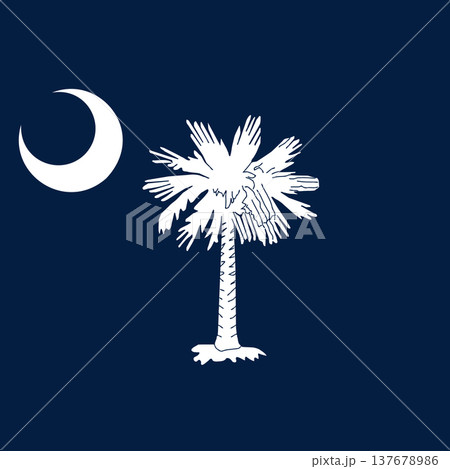 South Carolina state square flag. Part of The United States of America. Clean design for print, web, or educational use. Vector illustration. South Carolina state square flag. Part of The United States of America. Clean design for print, web, or educational use. Vector illustration. 137678986