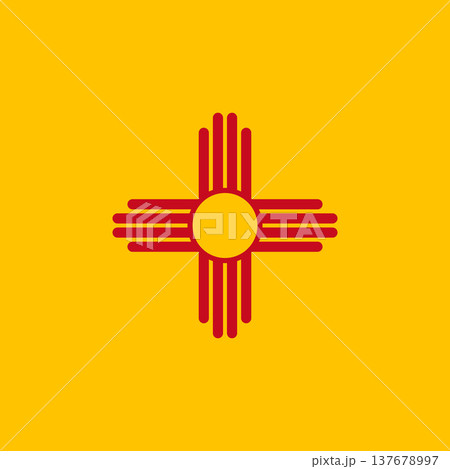 New Mexico state square flag. Part of The United States of America. Clean design for print, web, or educational use. Vector illustration. 137678997