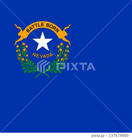 Nevada state square flag. Part of The United States of America. Clean design for print, web, or educational use. Vector illustration. Nevada state square flag. Part of The United States of America. Clean design for print, web, or educational use. Vector illustration. 137679000