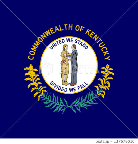 Kentucky state square flag. Part of The United States of America. Clean design for print, web, or educational use. Vector illustration. Kentucky state square flag. Part of The United States of America. Clean design for print, web, or educational use. Vector illustration. 137679010