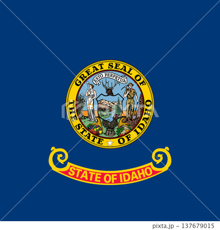 Idaho state square flag. Part of The United States of America. Clean design for print, web, or educational use. Vector illustration. 137679015