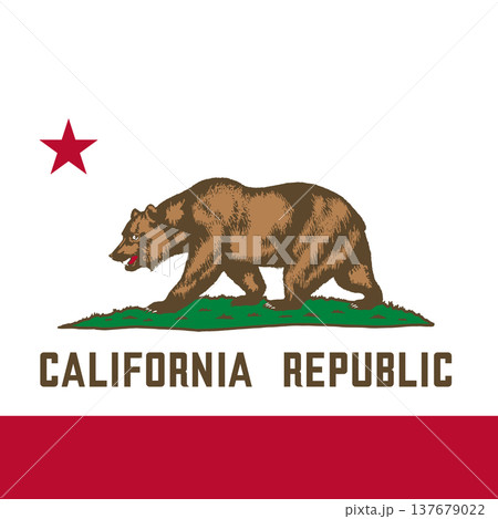 California state square flag. Part of The United States of America. Clean design for print, web, or educational use. Vector illustration. California state square flag. Part of The United States of America. Clean design for print, web, or educational use. Vector illustration. 137679022