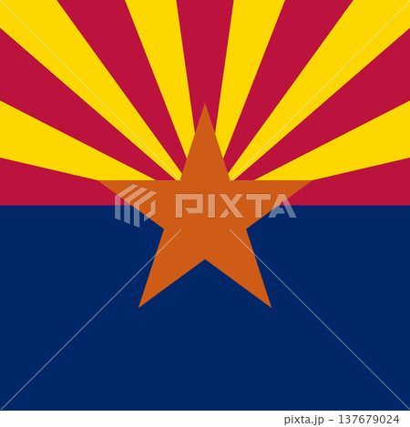 Arizona state square flag. Part of The United States of America. Clean design for print, web, or educational use. Vector illustration. 137679024